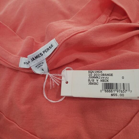NWT James Perse Standard V-Neck Coral Tee Size 0 - Picture 4 of 7